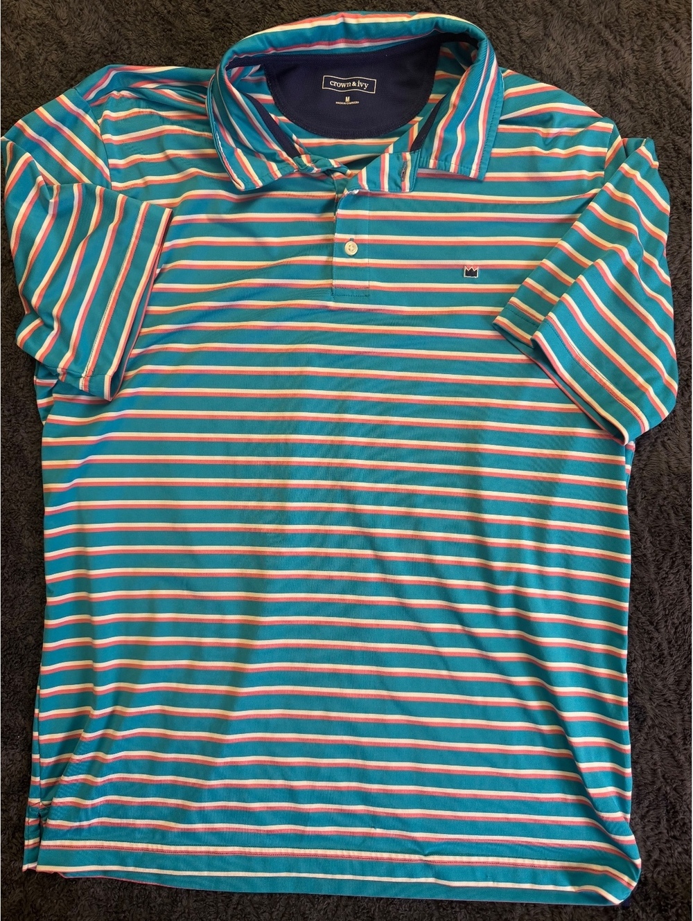 Crown & Ivy Men's Medium Striped Polo Shirt
